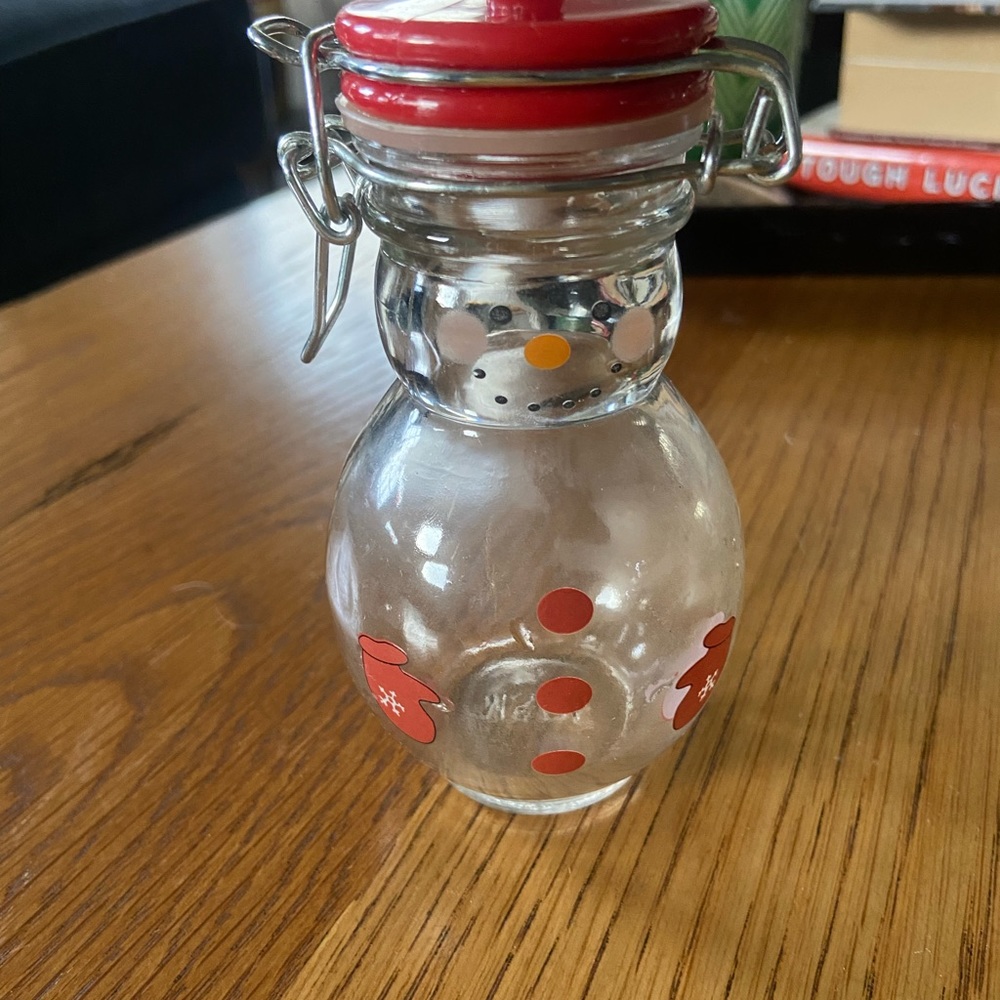 Vintage MSRF Glass Snowman Canister